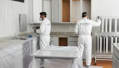 Cabinet painting in Bloomington, IL for durable kitchen cabinet finishes and a fresh updated look