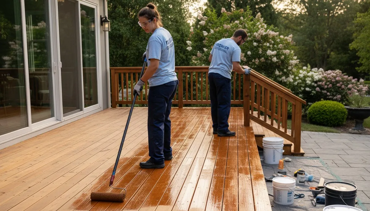 Professional deck staining service in Bloomington, IL for lasting protection and curb appeal