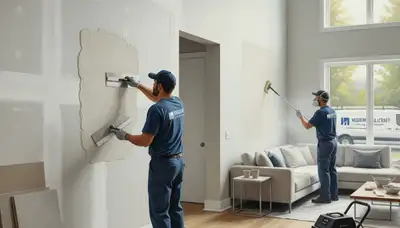 Drywall repair by Bloomington Paint Pros in Bloomington, IL for cracks, holes, and water damage