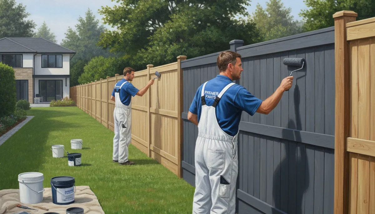 Fence painting service in Bloomington, IL by Bloomington Paint Pros for durable curb appeal