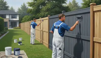 Fence painting service in Bloomington, IL by Bloomington Paint Pros for durable curb appeal