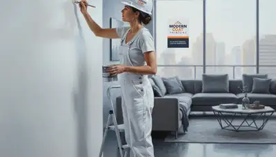 Bloomington, IL painters applying interior paint touch-up on a home wall