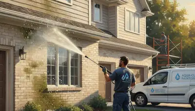 Pressure cleaning service in Bloomington, IL for removing grime, pollen, and algae from exterior surfaces