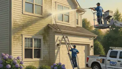 Vinyl siding pressure cleaning in Bloomington, IL for clean, professional home exterior prep