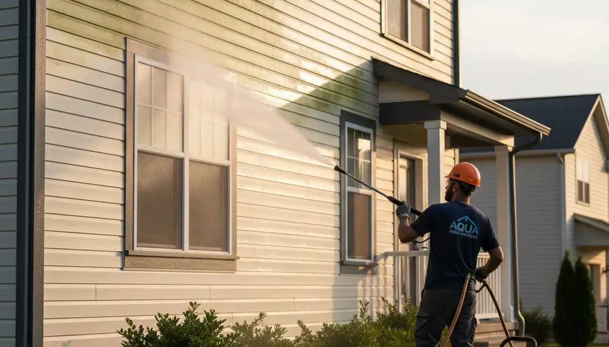 Vinyl siding pressure cleaning in Bloomington, IL for a clean, maintained home exterior