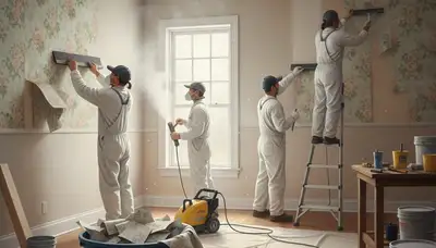 Wallpaper removal service in Bloomington, IL for clean, careful wall prep by Bloomington Paint Pros